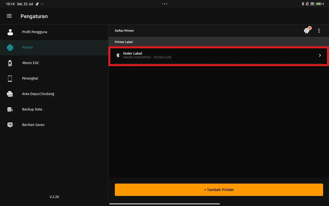 mengatur printer label